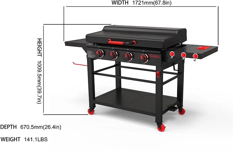 Outdoor Gourmet 4-Burner 36'' Griddle
