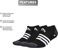 adidas Men's Cushioned 3-Stripe 3.0 No-Show Socks 3-Pack