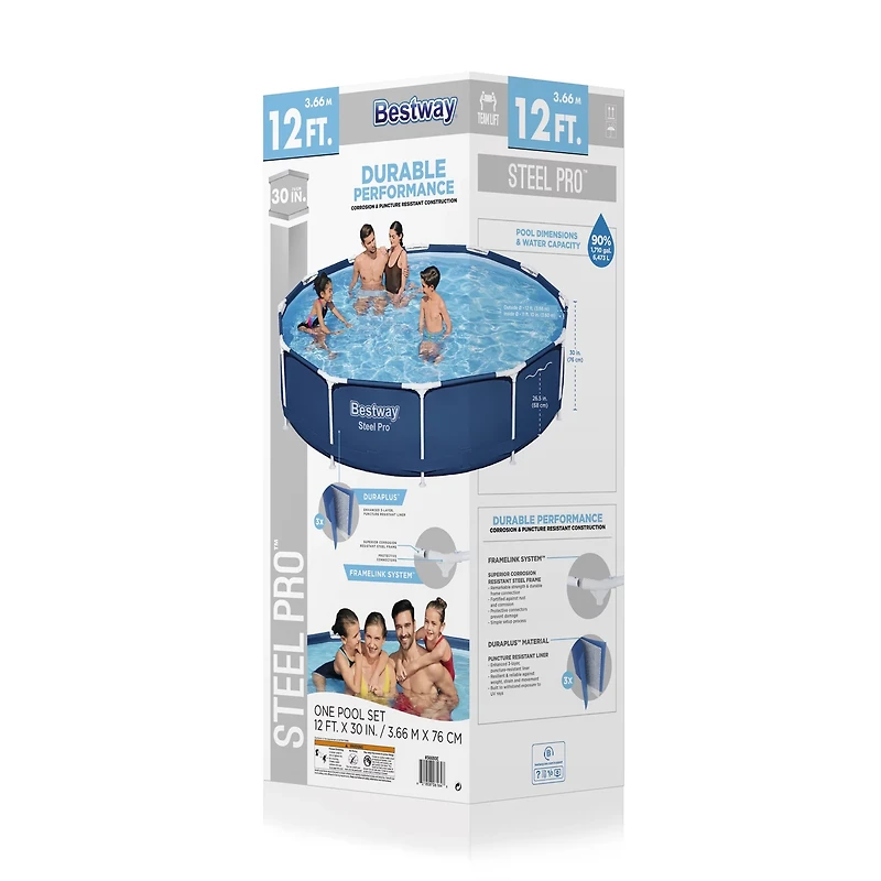 Bestway Steel Pro 12 ft x 30 in Above Ground Pool Set