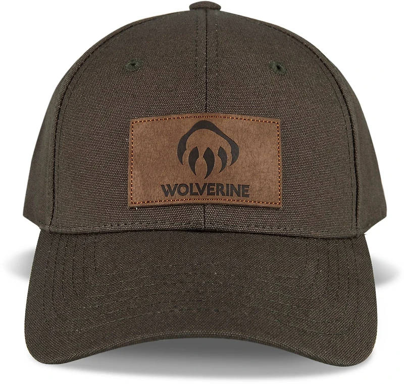 Wolverine Adults' Leather Patch Heavy Duty Canvas Adjustable Cap