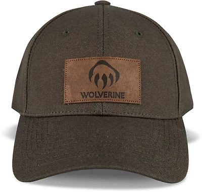 Wolverine Adults' Leather Patch Heavy Duty Canvas Adjustable Cap