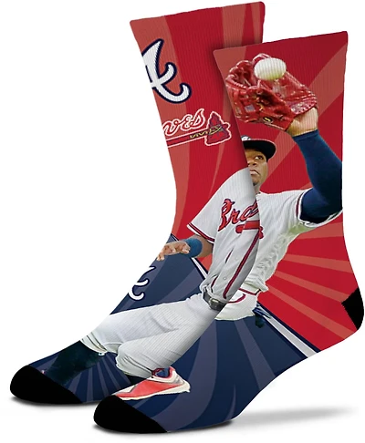 For Bare Feet Adults' Atlanta Braves Ronald Acuna Jr. 13 Record Breaker Crew Socks