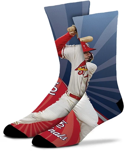 For Bare Feet Adults' St. Louis Cardinals Paul Goldschmidt 46 Record Breaker Crew Socks