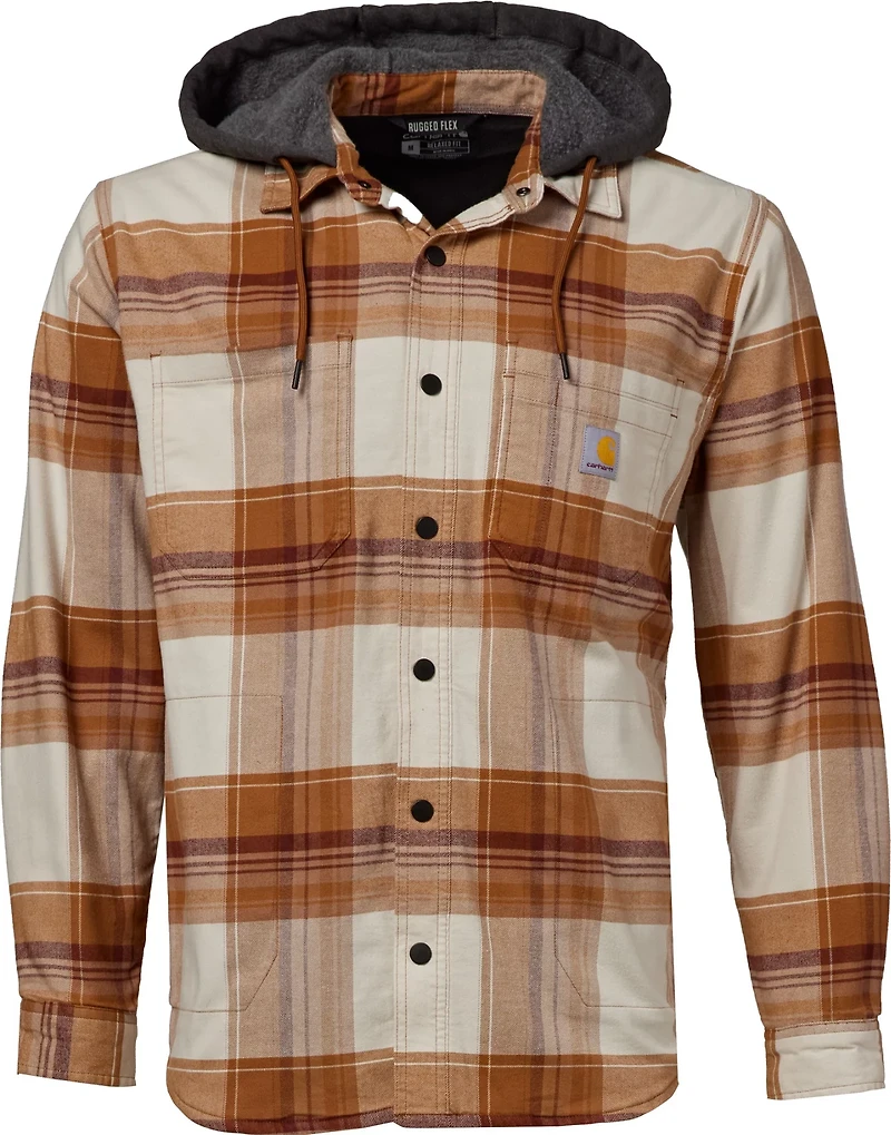 Carhartt Men's Rugged Flex Flannel Fleece Lined Hooded Shirt Jacket