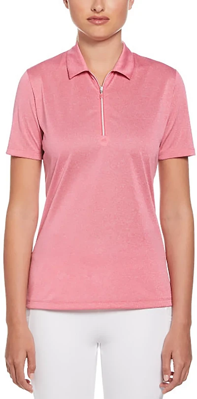 Callaway Women's 1/4-Zip Heather Polo Golf Shirt