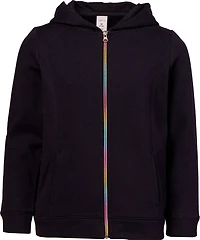 BCG Girls' Solid Cotton Fleece Full-Zip Hoodie
