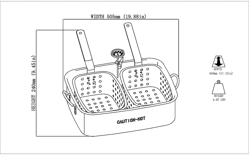 Outdoor Gourmet 15 qt. Pan with Dual Baskets