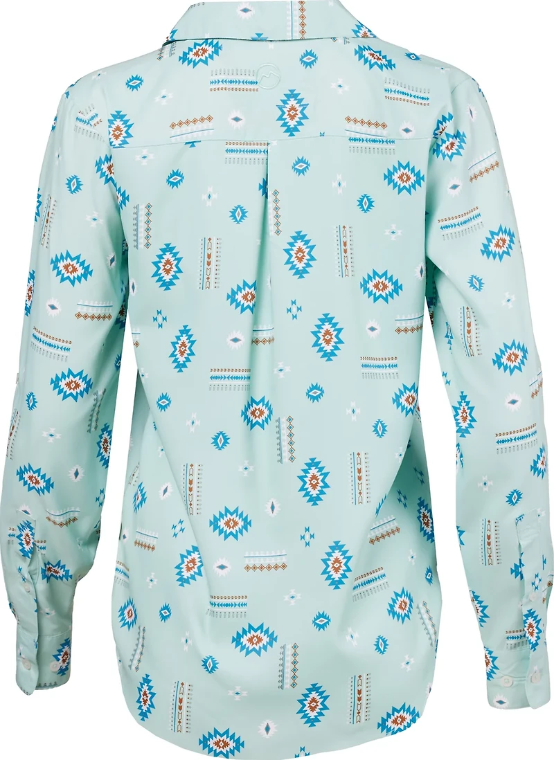 Magellan Outdoors Women's Aransas Pass Long Sleeve Henley Stripe Shirt