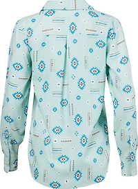 Magellan Outdoors Women's Aransas Pass Long Sleeve Henley Stripe Shirt