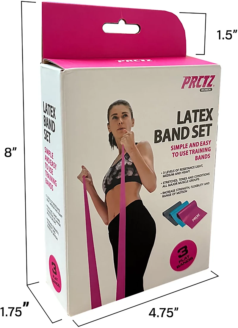 PRCTZ Essential Latex 4ft Stretch Band 3-Pack
