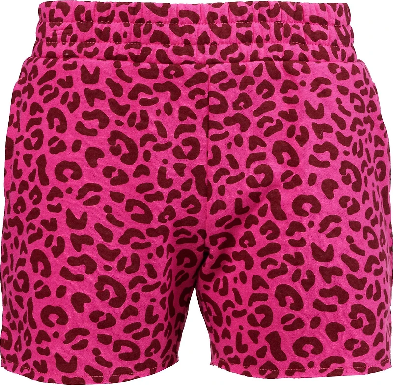 BCG Girls' Cotton Fleece Print Shorts