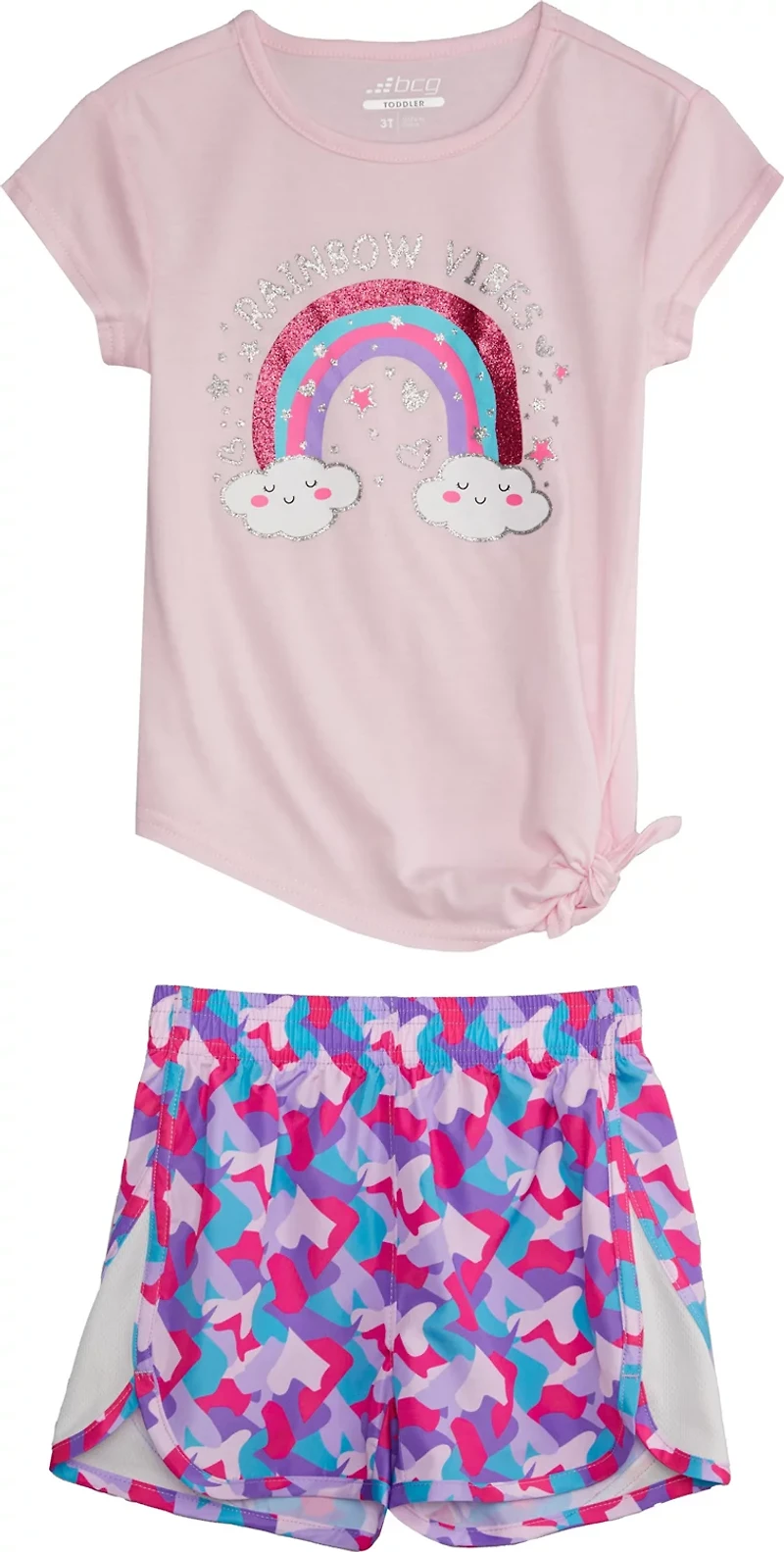 BCG Toddler Girls' Rainbow T-shirt and Shorts Set