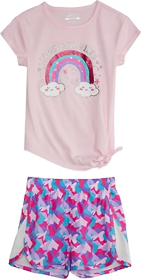 BCG Toddler Girls' Rainbow T-shirt and Shorts Set