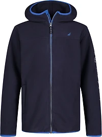 Nautica Boys' Hooded Logo Fleece Full Zip Jacket