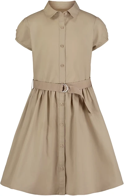 Nautica Girls' Plus Belted Shirt Dress