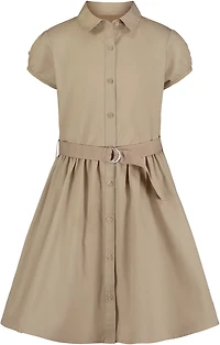 Nautica Girls' Plus Belted Shirt Dress