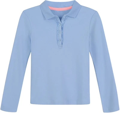 Nautica Girls' 7-16 Plus Interlock Long Sleeve Polo