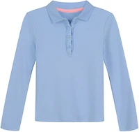 Nautica Girls' 7-16 Plus Interlock Long Sleeve Polo