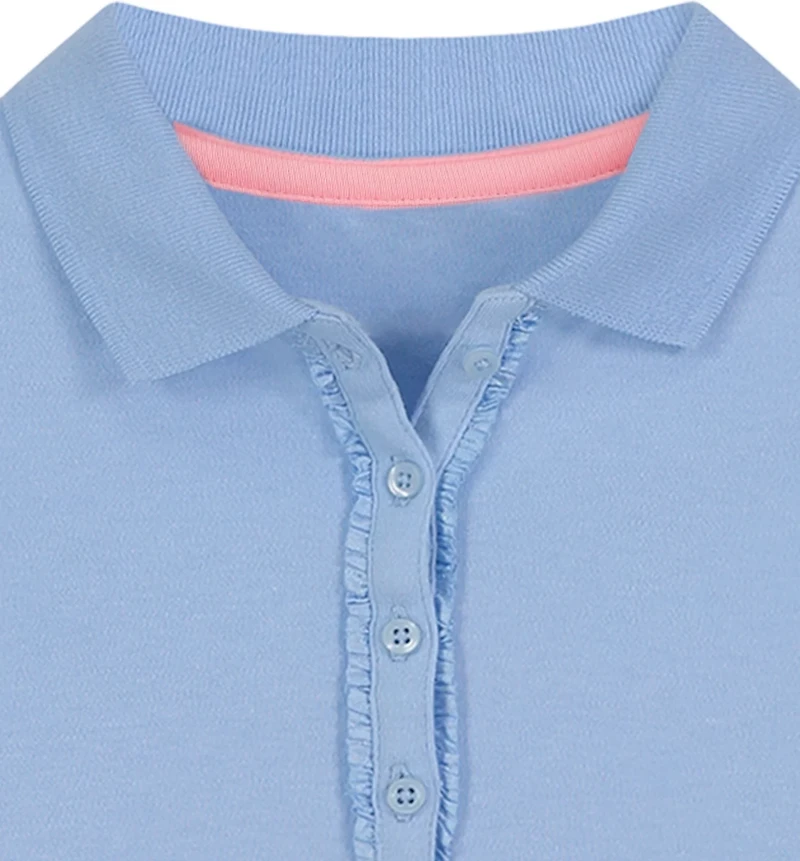 Nautica Girls' 7-16 Plus Interlock Long Sleeve Polo