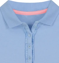 Nautica Girls' 7-16 Plus Interlock Long Sleeve Polo