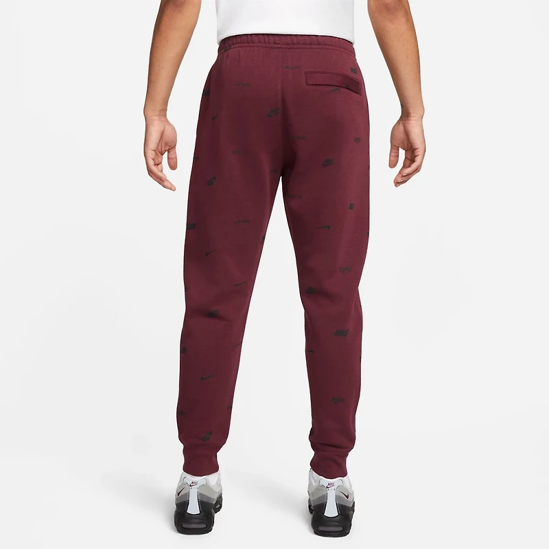 Nike Men's Club Fleece+ Brushed-Back Allover Print Joggers