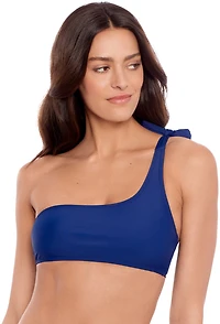 Salt + Cove Juniors' Solid One Shoulder Tie Swim Top
