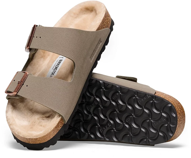 Birkenstock Women's Arizona Stone Shearling Birkibuc Sandals