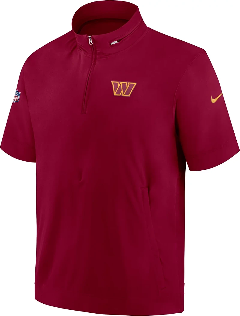 Nike Men's Washington Commanders Coach 1/2 Zip Short Sleeve Hooded Jacket