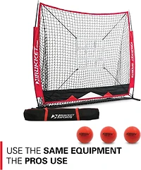 Rukket Sports 5 ft x 5 ft Baseball/Softball Net with 3 Weighted Balls and Strike Zone Target