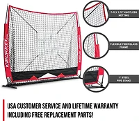 Rukket Sports 5 ft x 5 ft Baseball/Softball Net with 3 Weighted Balls and Strike Zone Target