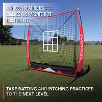 Rukket Sports 5 ft x 5 ft Baseball/Softball Net with 3 Weighted Balls and Strike Zone Target