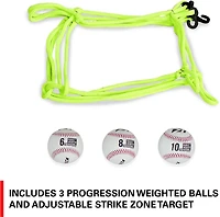 Rukket Sports Pitch Back Rebounder with Progression Weighted Balls