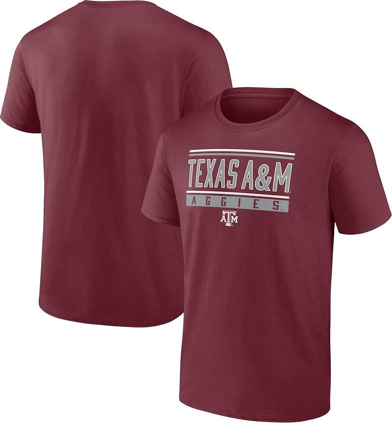 Fanatics Men's Texas A&M University Fundamentals Stripe and Block T-shirt