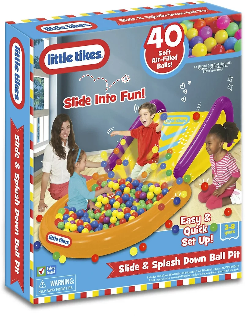 Little Tikes Slide and Splash Down Ball Pit with 40 Balls