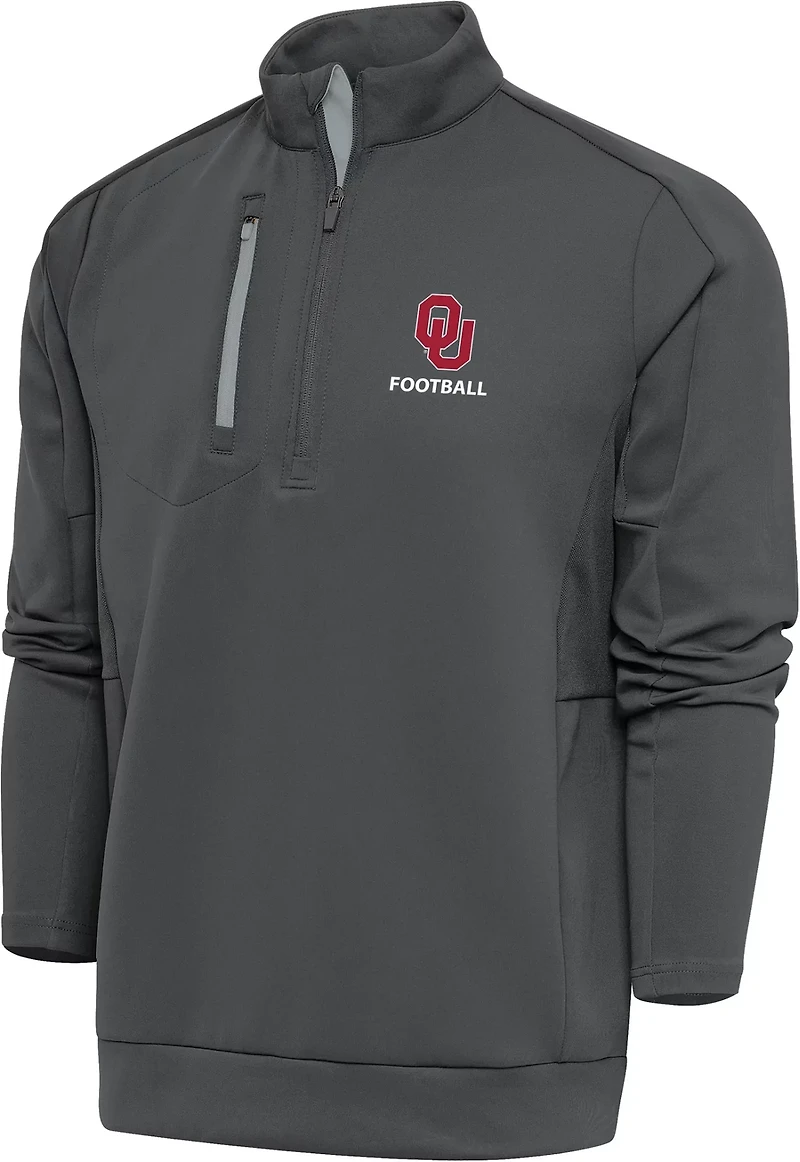 Antigua Men's University of Oklahoma Football Generation 1/4-Zip Long Sleeve Shirt