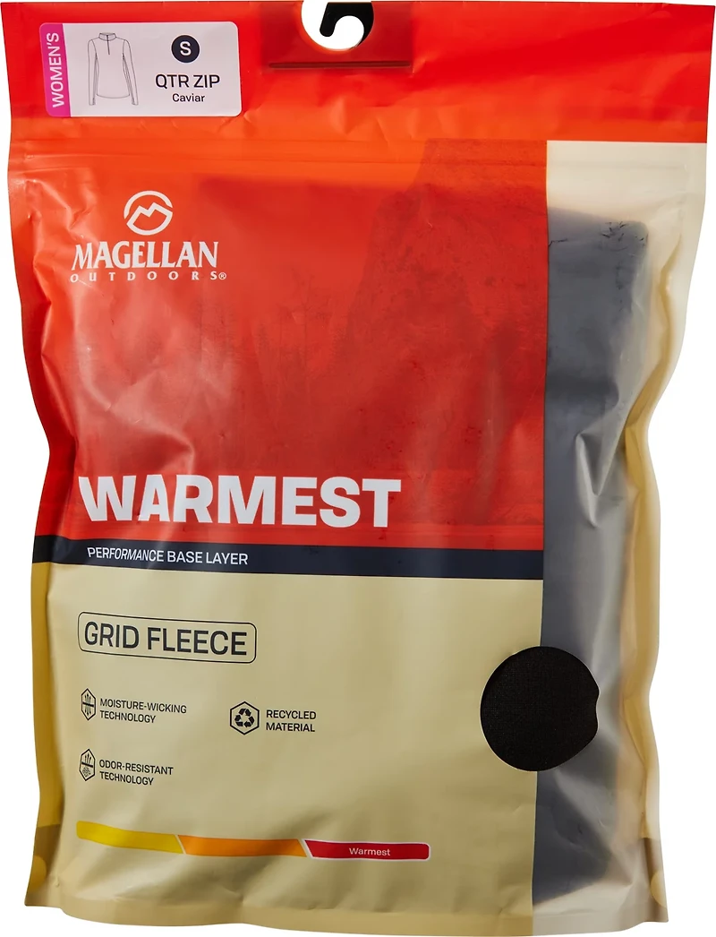 Magellan Outdoors Women’s Thermal Grid 1/4 Zip Baselayer Fleece Top