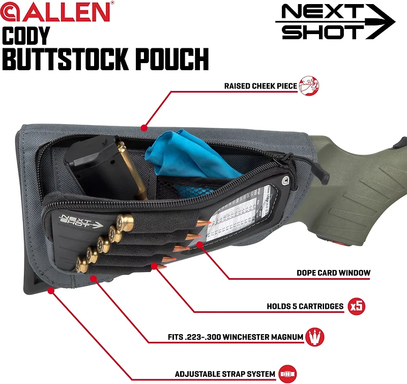 Allen Company Next Shot Cody Buttstock Pouch