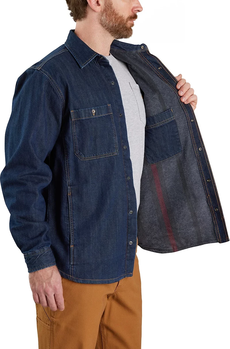 Carhartt Men's Denim Fleece Lined Shirt Jacket