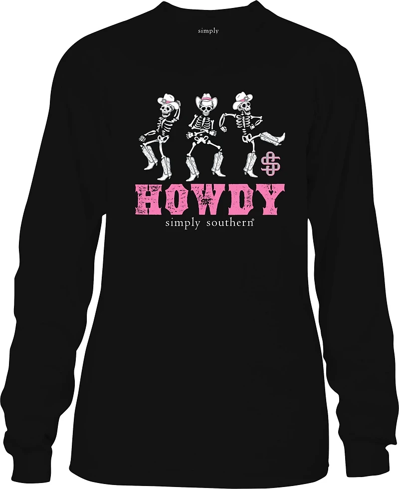 Simply Southern Girls' Howdy Skeleton Long Sleeve T-shirt