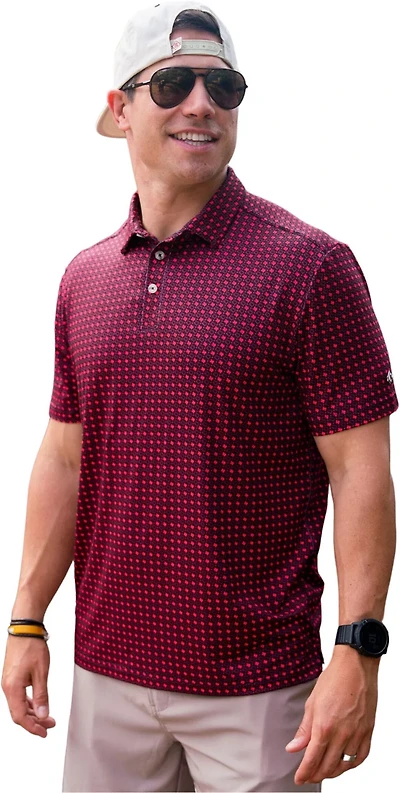 BURLEBO Men's Texas Pride Performance Polo Shirt