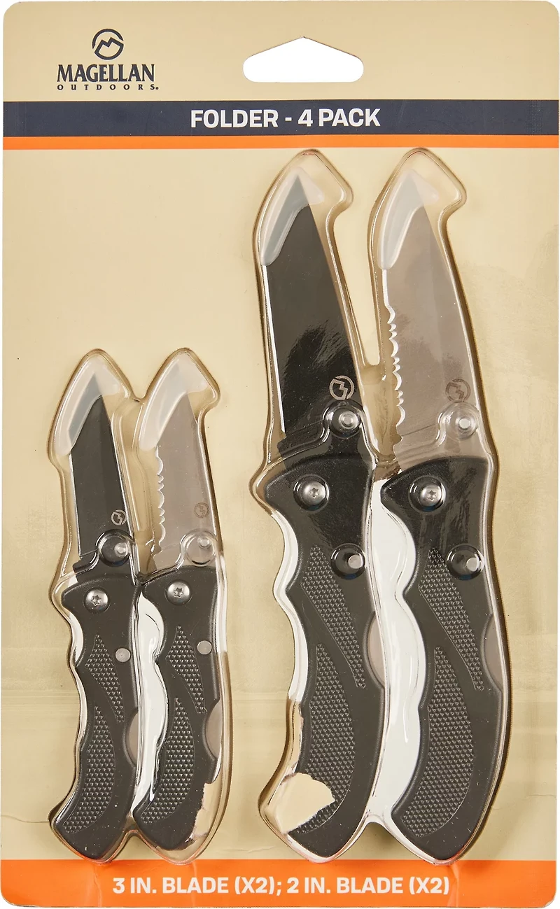 Magellan Outdoors Folder Knives 4-Pack