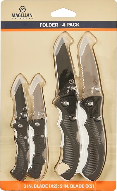 Magellan Outdoors Folder Knives 4-Pack