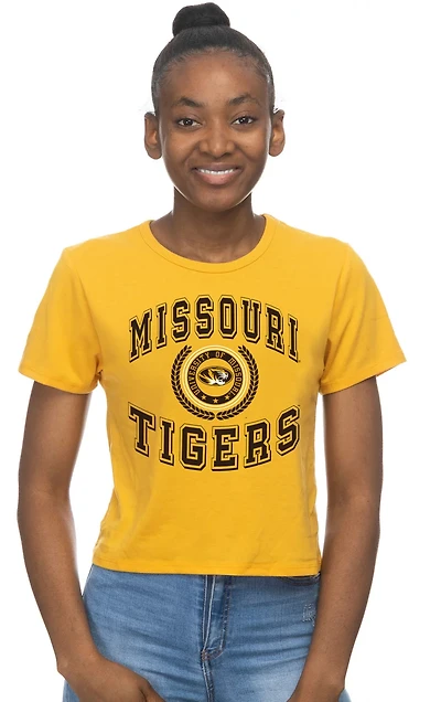 ZooZatz Women's University of Missouri Crop Graphic T-shirt