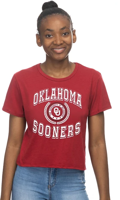 ZooZatz Women's University of Oklahoma Crop Graphic T-shirt