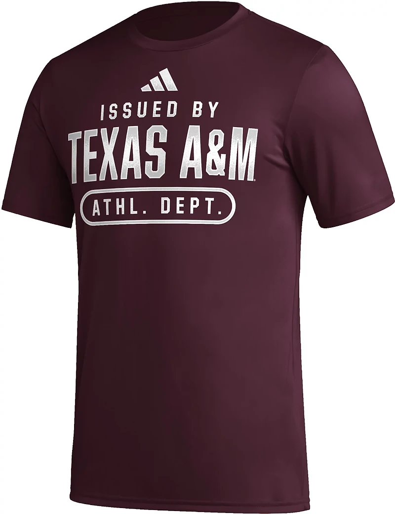 adidas Men's Texas A&M University Locker Issued By Pregame T-shirt