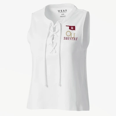 WEAR Women's University of Oklahoma Lace Up Tank Top