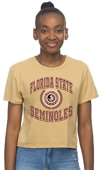 ZooZatz Women's Florida State University Crop Graphic T-shirt