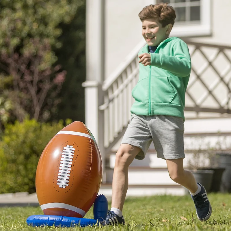 HearthSong Giant Inflatable Kick & Catch Football with Tee