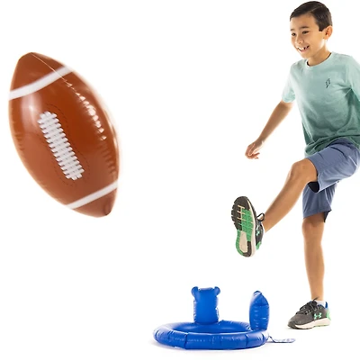 HearthSong Giant Inflatable Kick & Catch Football with Tee
