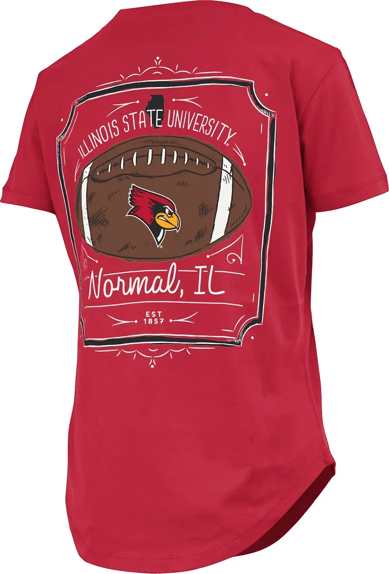 Three Square Women's Illinois State University Irvine Framed Football Graphic T-shirt
